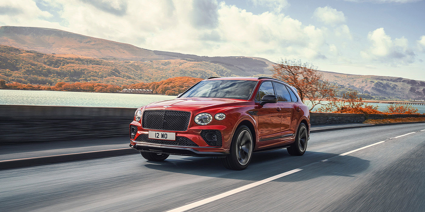 Bentley Istanbul Bentley Bentayga S SUV in Candy Red paint front 34 dynamic