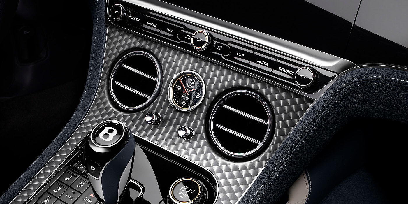 Bentley Istanbul Bentley Continental GTC Speed convertible front interior engine spin veneer detail