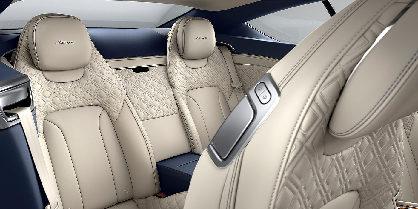 Bentley Istanbul Bentley Continental GT Azure coupe rear interior in Imperial Blue and Linen hide